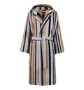 Long Curt chevron cotton terry hooded bathrobe