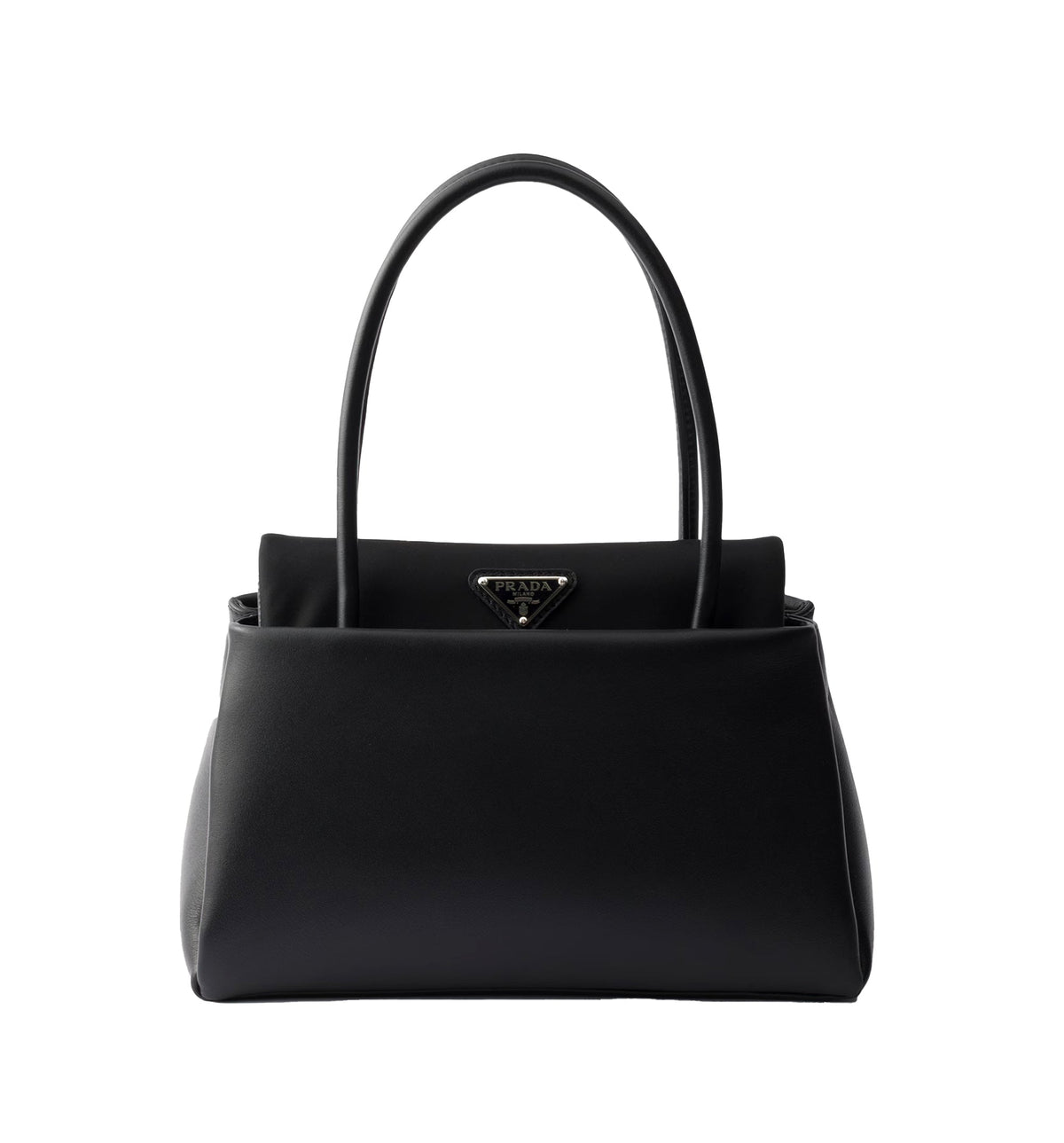 Prada Passage small leather bag with Re-Nylon flap