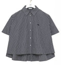 Short sleeve trapeze shirt in technical cotton