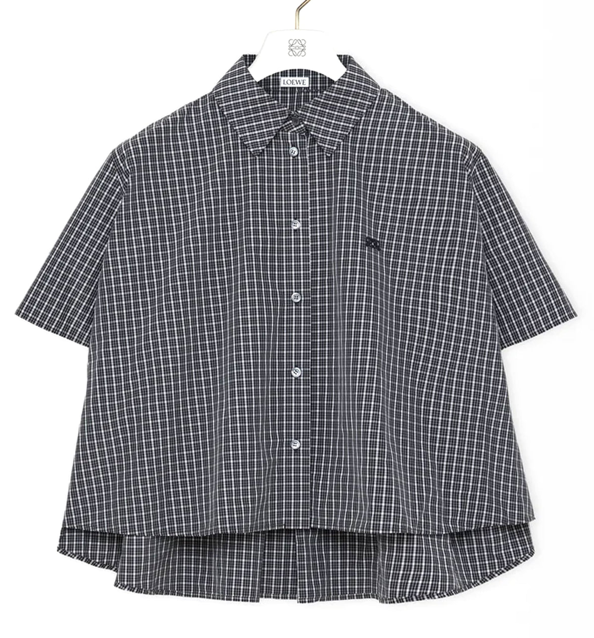 Short sleeve trapeze shirt in technical cotton