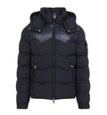Ravelis Hooded Zig-Zag Quilted Short Down Jacket