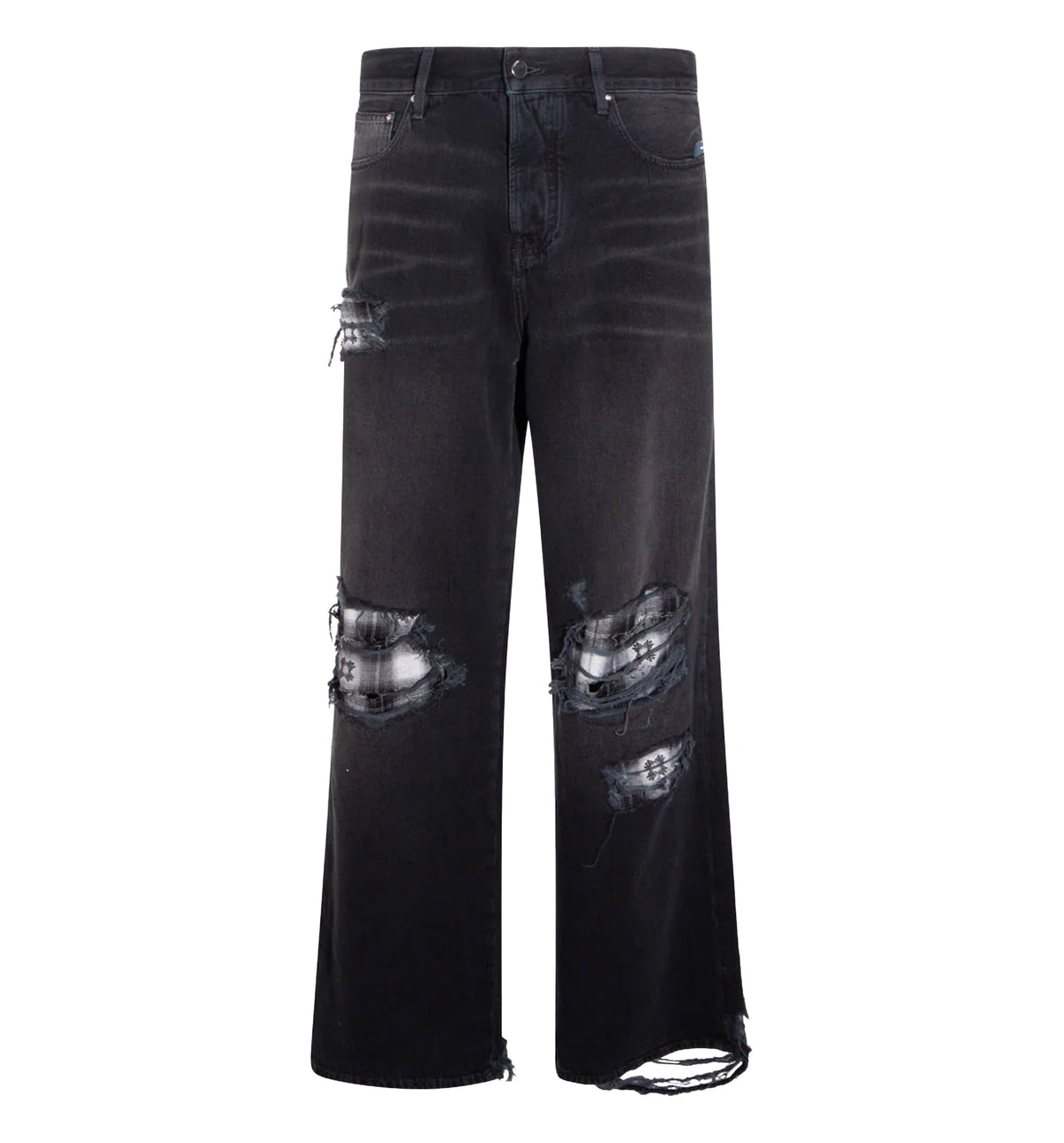 Flannel Repair Baggy Jeans