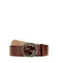 Wide belt with Interlocking G buckle