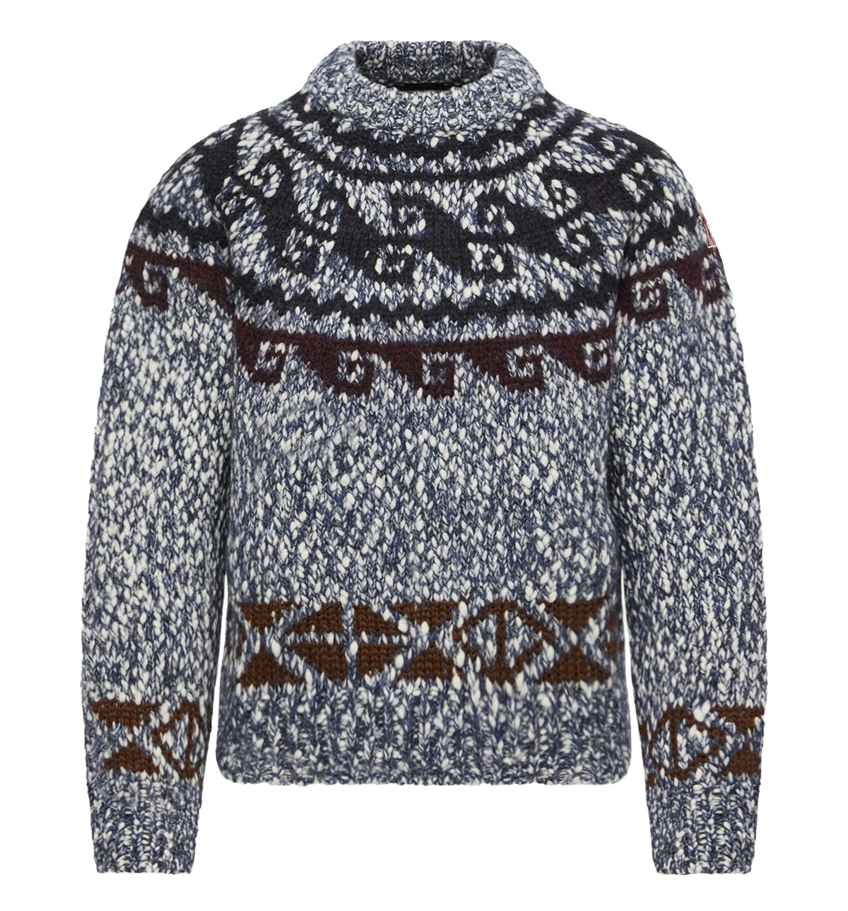Geometric Jacquard Wool Blend Sweater