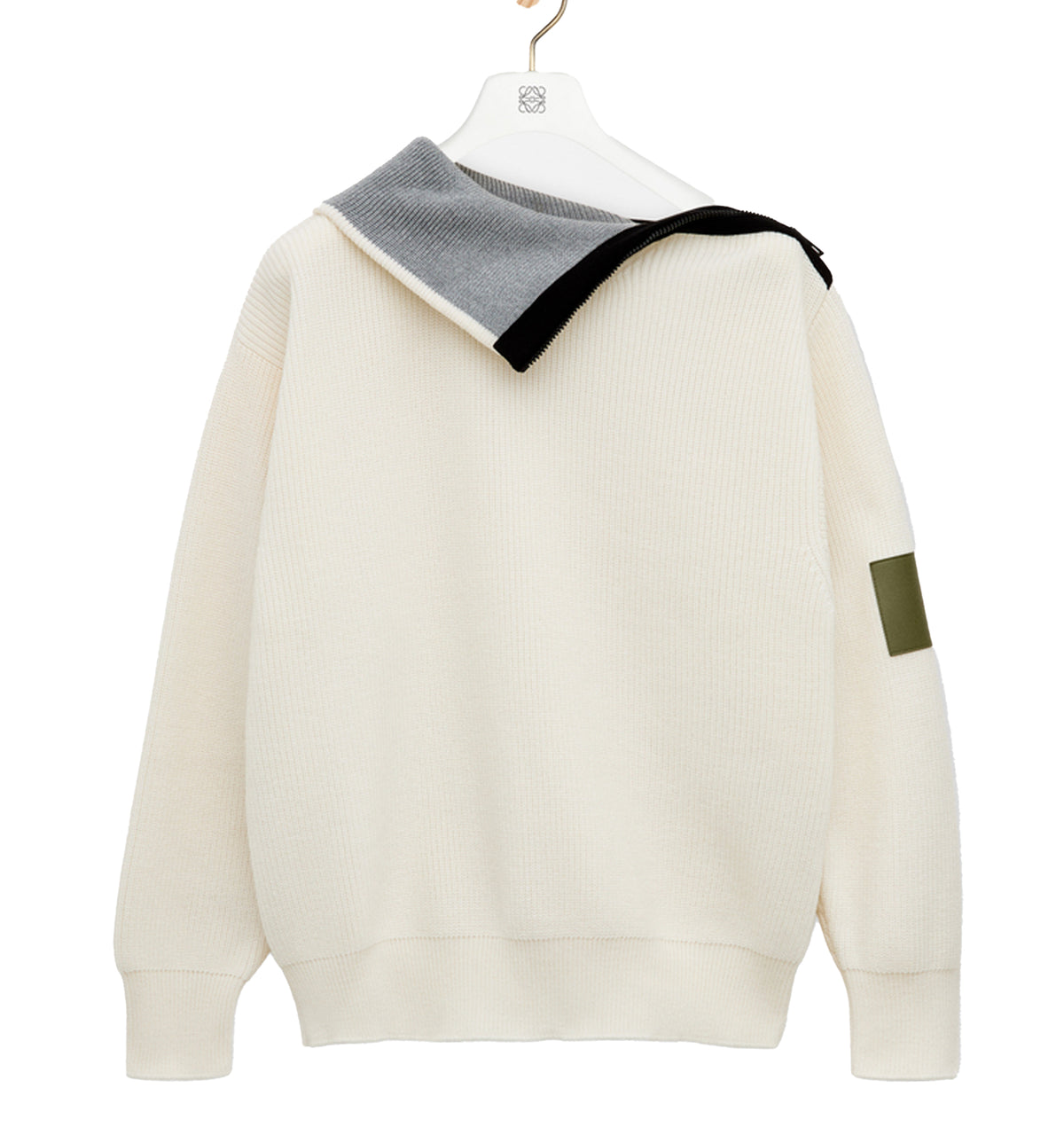 Zip-up sweater in wool