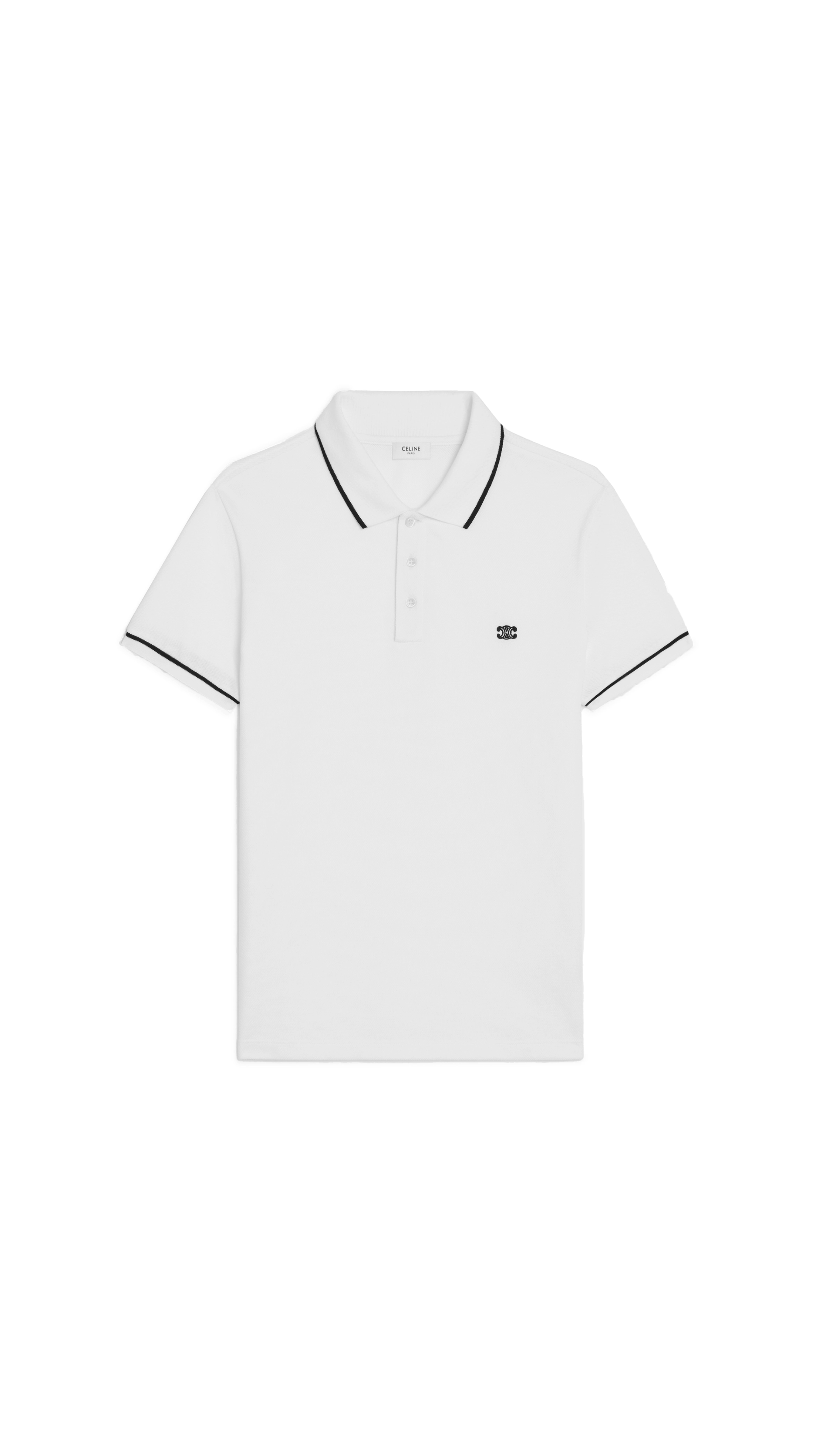 Classic Polo Shirt in Cotton Piqué - White/Black