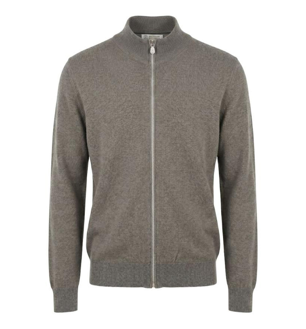 Cashmere high-neck cardigan with zipper