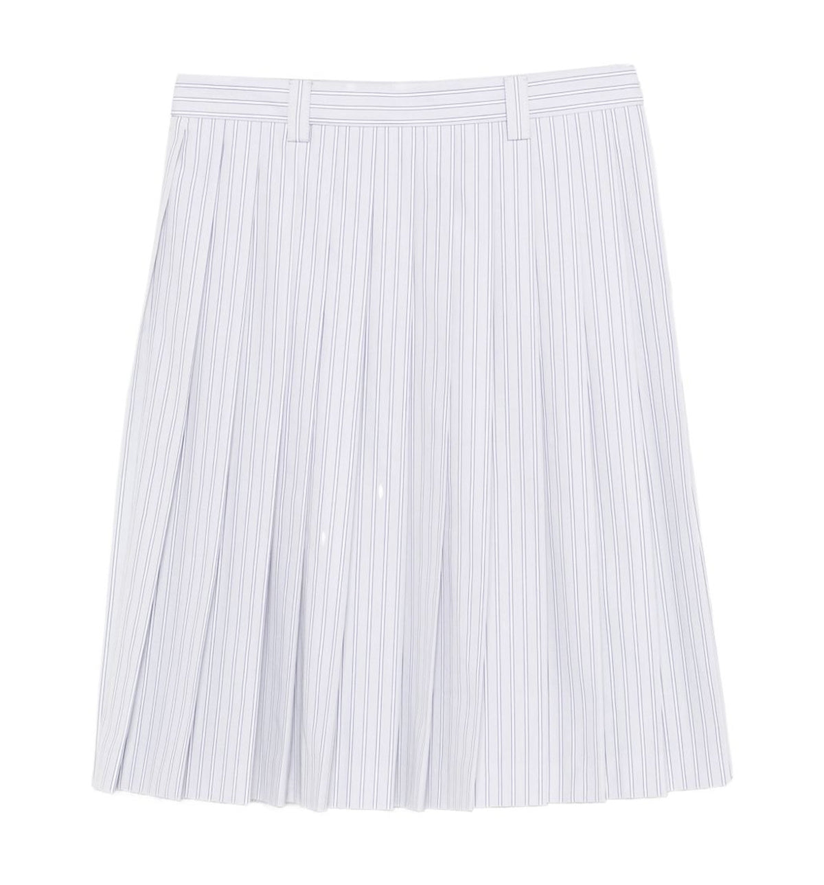 Pleated Striped Poplin Skirt
