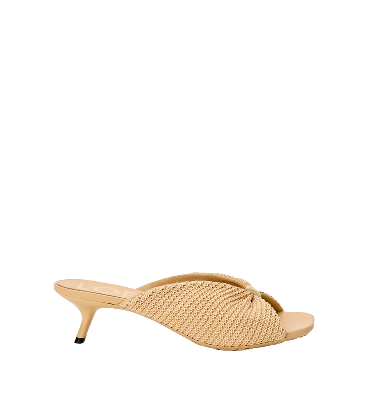 Pebble Soft slide in raffia-effect fabric