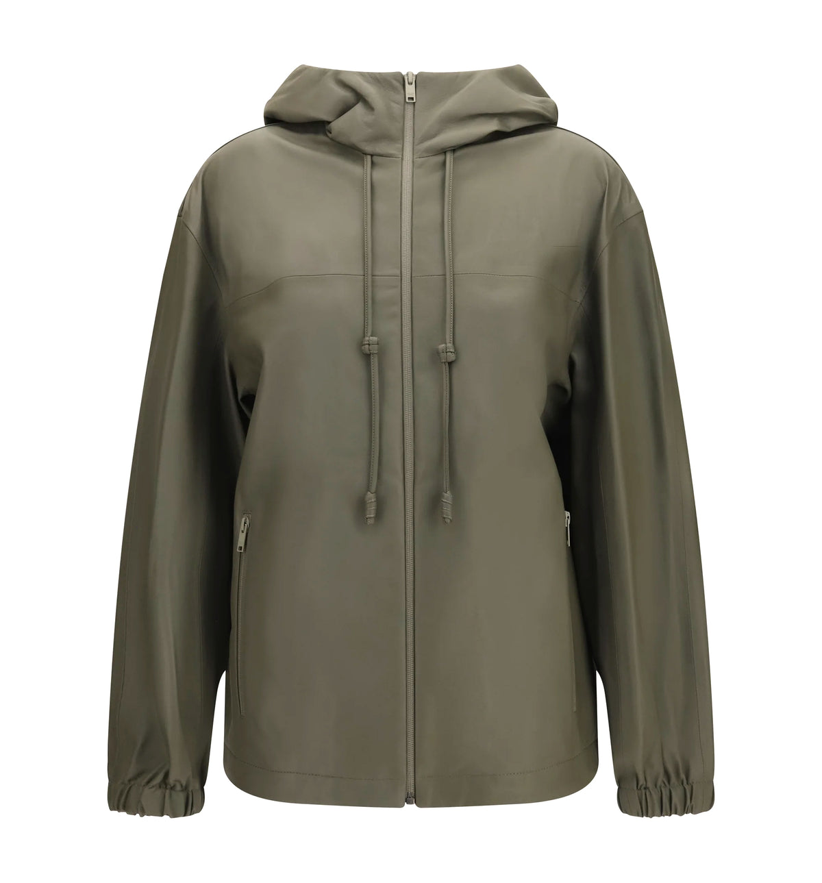 Lightweight nappa leather Jacket with Intrecciato Hood
