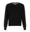Check Trim Wool Sweater