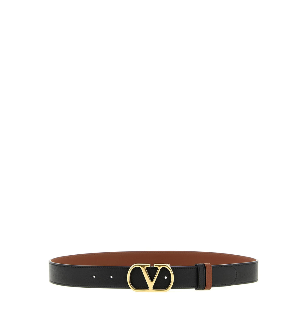 VLogo Signature Reversible Shiny Calfskin Belt