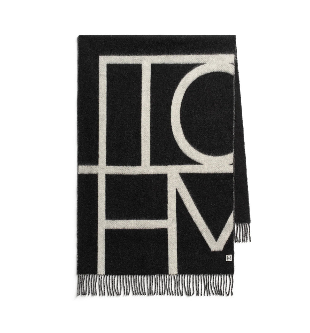 Monogram brushed wool scarf