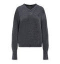 Knit cashmere sweater with embroidery