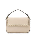 Rockstud Grainy Calfskin Wallet With Chain