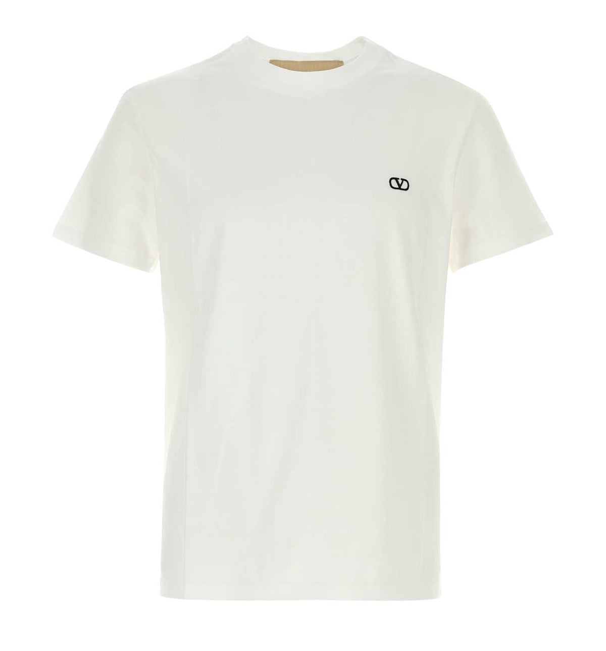 Valentino Cotton T-Shirt With VLogo Embroidery