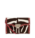 Printed Calf Hair Rockstud Crossbody Bag