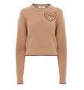 Cropped fitted logo sweater in a wool & cashmere knit