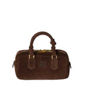 Arcadie Padded Suede Top-Handle Bag