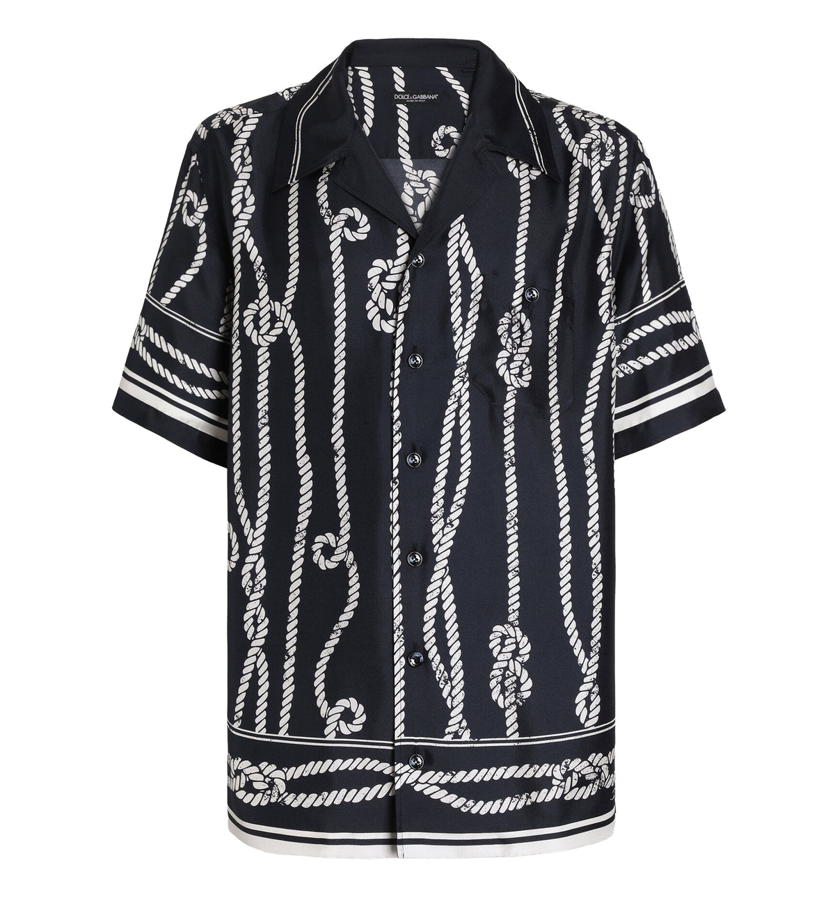 Marina-Print Silk Twill Hawaii Shirt
