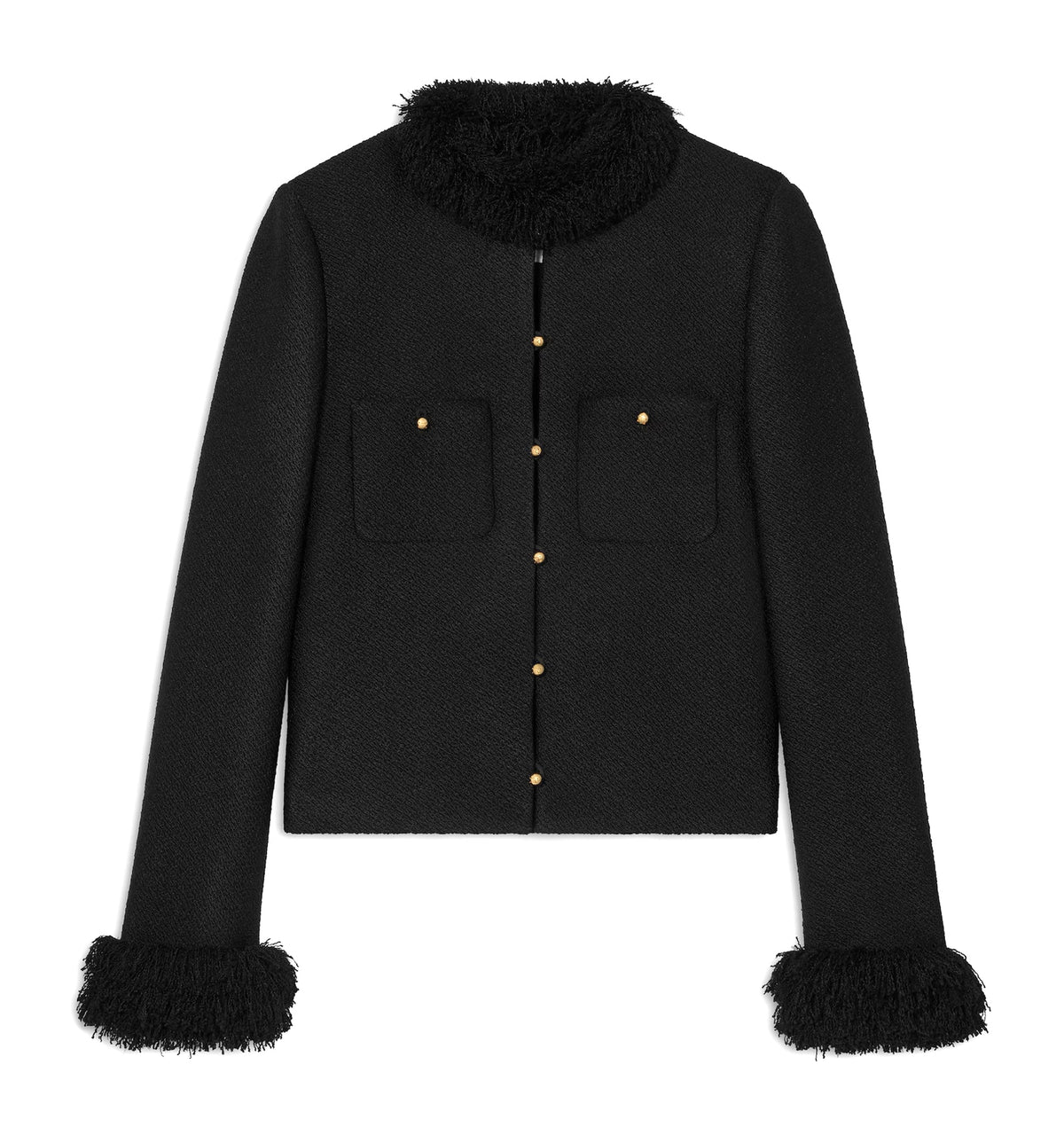Chasseur Jacket In Viscose And Wool Natté