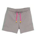 Grey Logo-Pattern Jersey Shorts