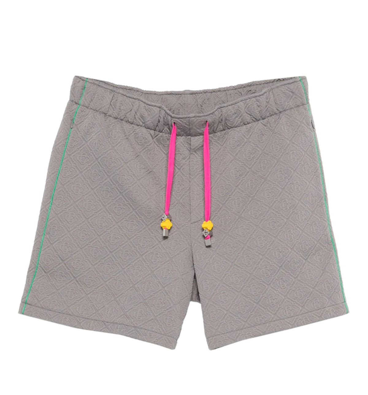 Grey Logo-Pattern Jersey Shorts