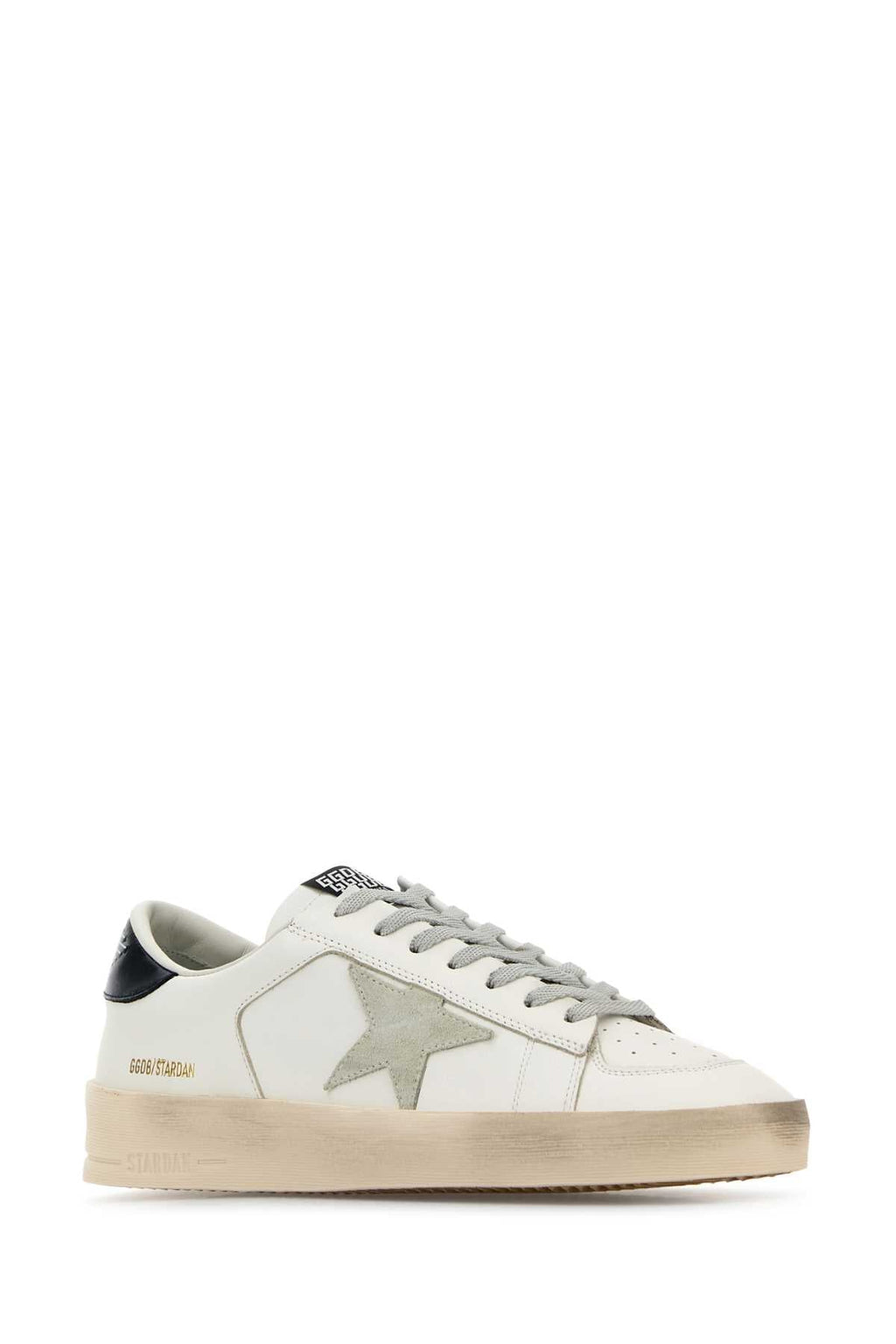 Stardan with Star in Ice-Gray Suede and Blu-Navy Heel Tab