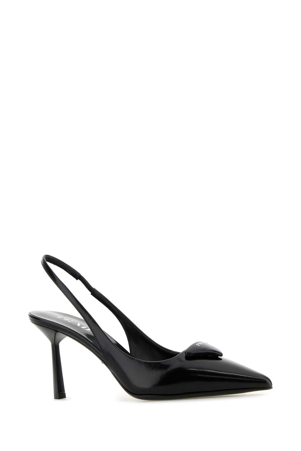 Brushed leather slingback pumps