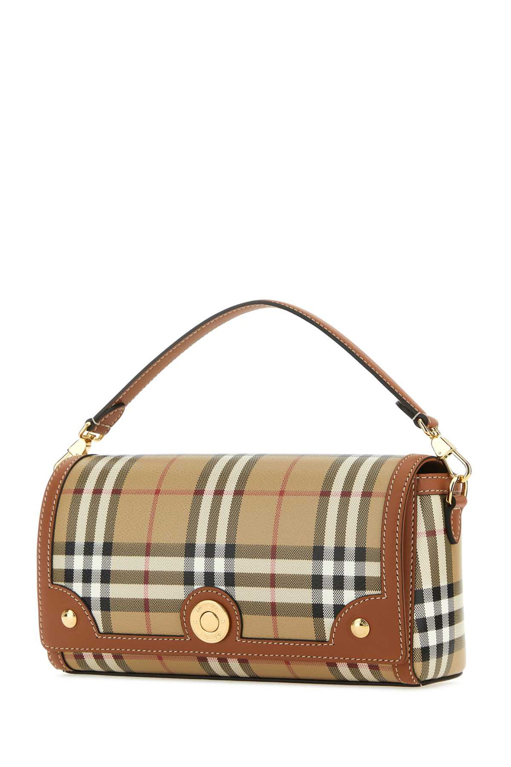 Printed Canvas And Leather Note Handbag