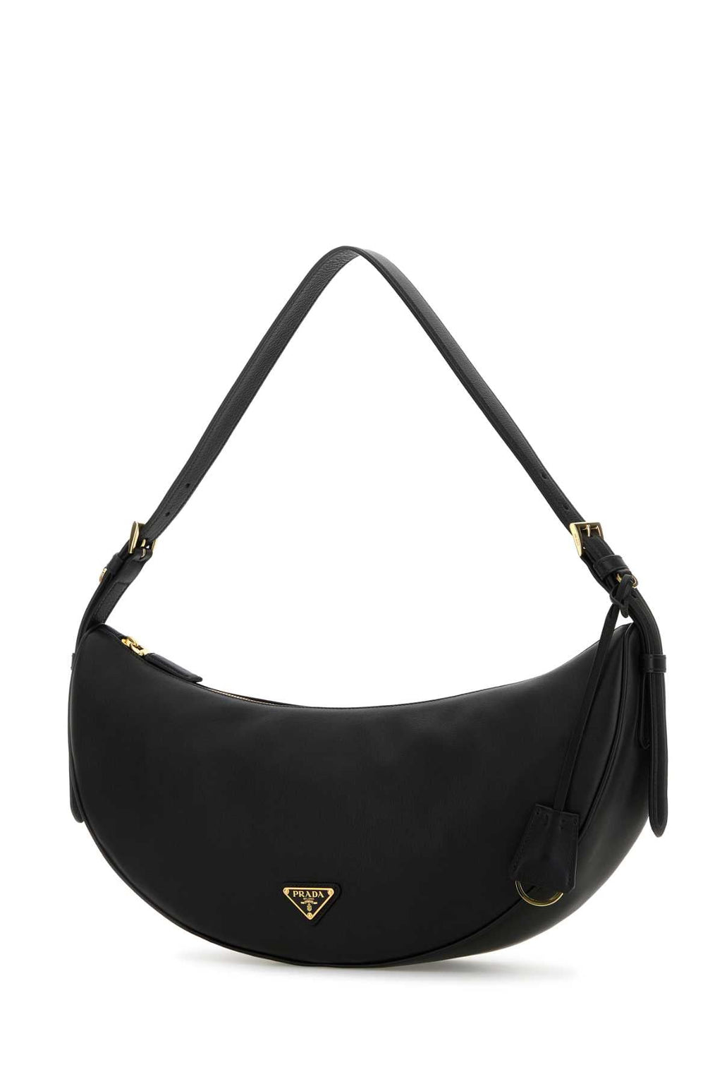 Demi-lune large leather shoulder bag