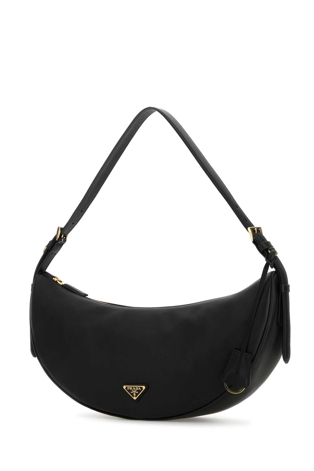 Demi-lune large leather shoulder bag