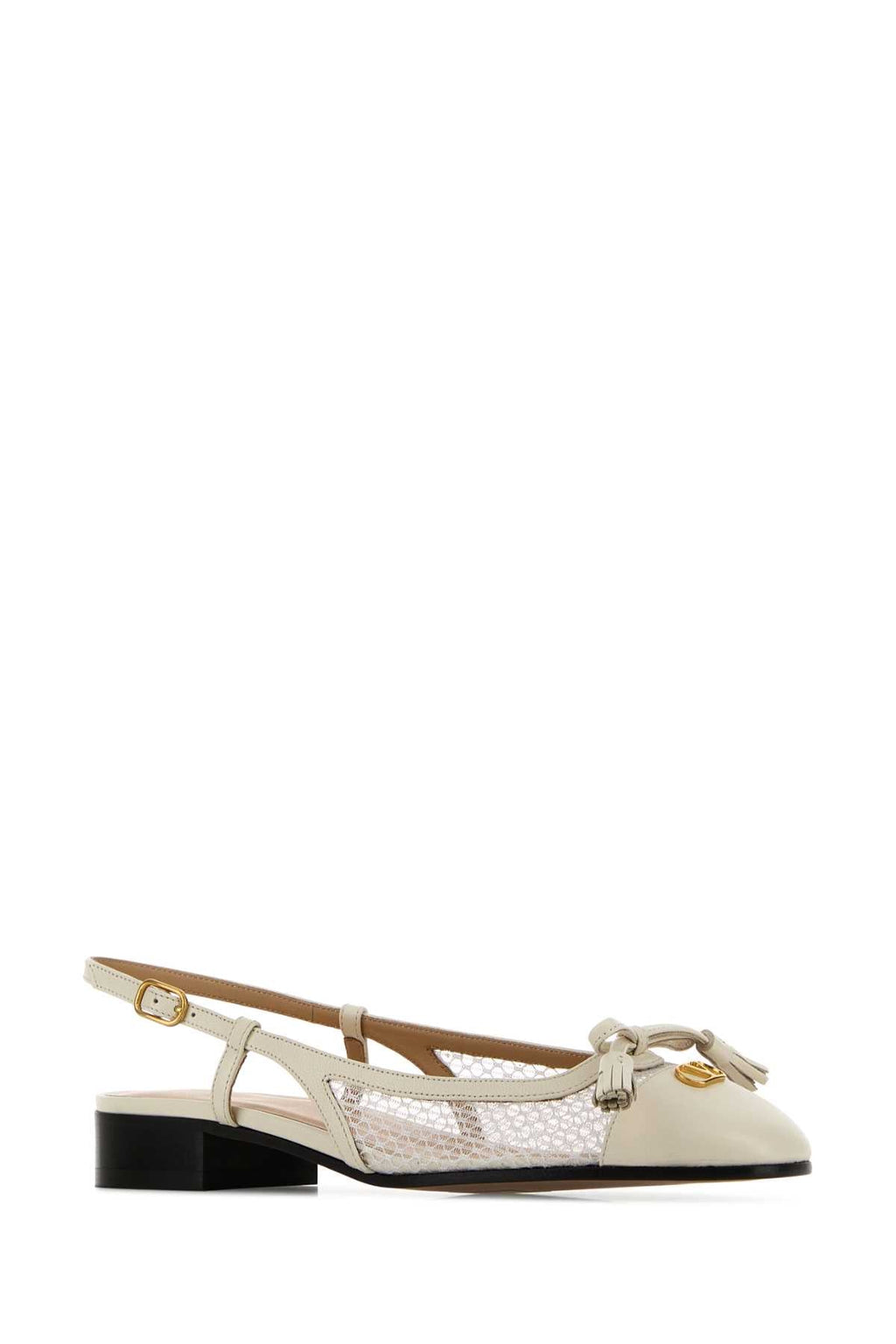 Valet Du Roi Mesh And Leather Ballerinas