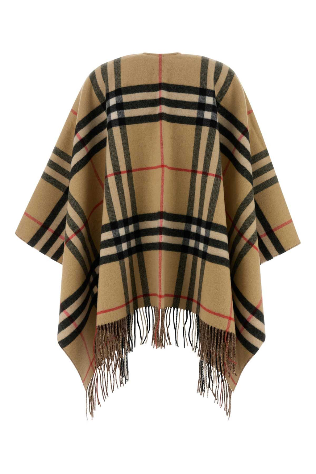 Check Cashmere Blend Reversible Cape