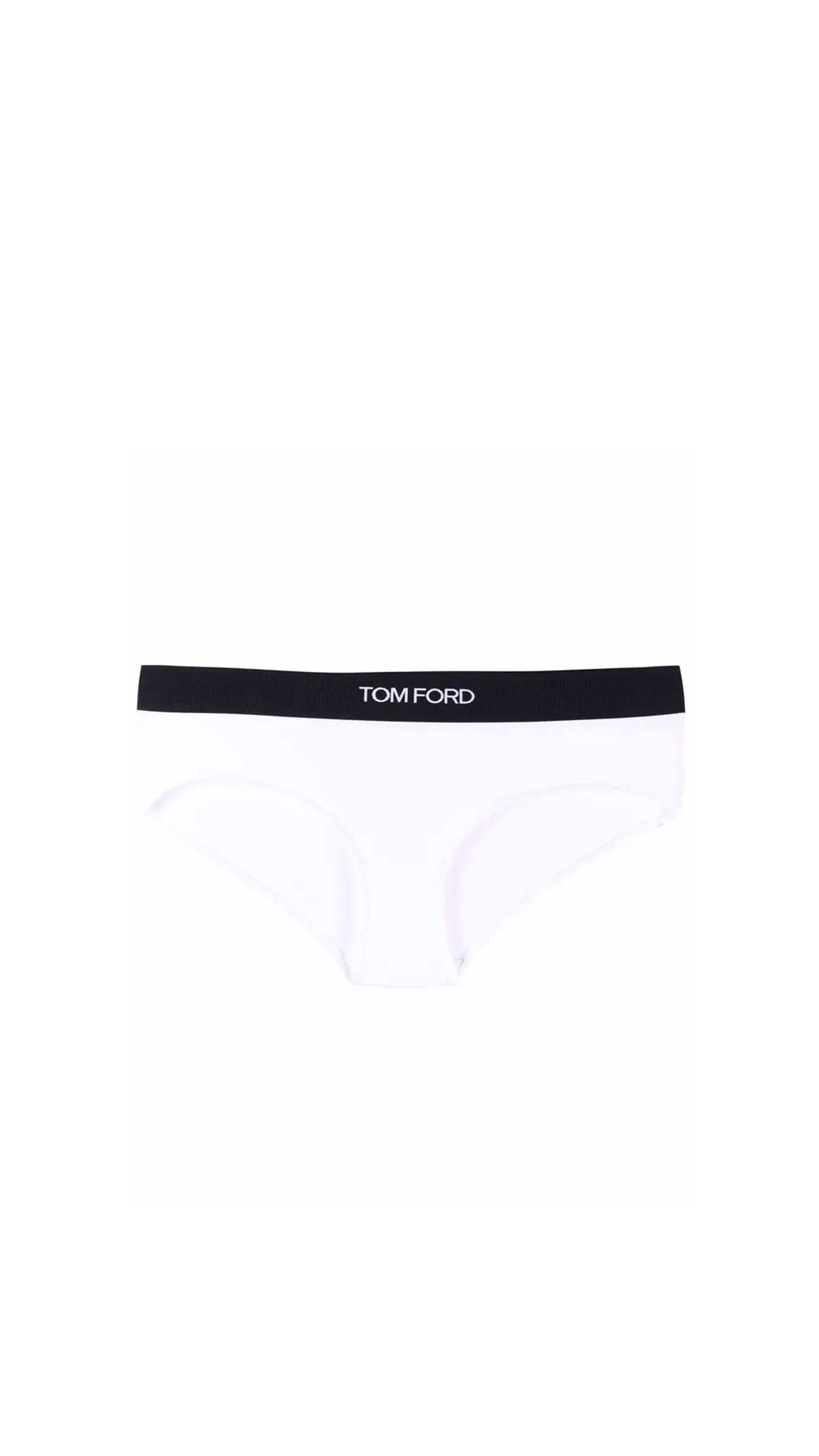Logo-print Modal Briefs - White