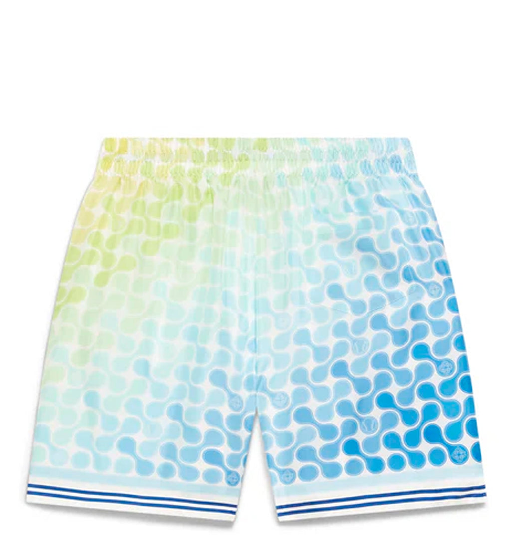 Gradient Tennis Tile Silk Shorts