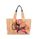 Summer Banana east-west tote bag in raffia