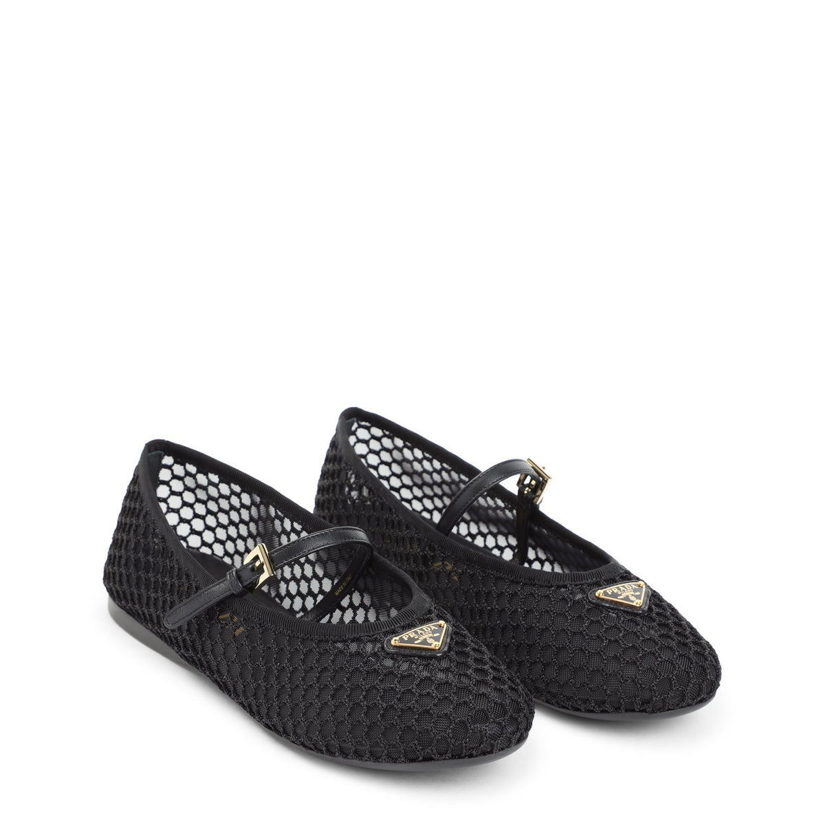 Mesh fabric ballerinas