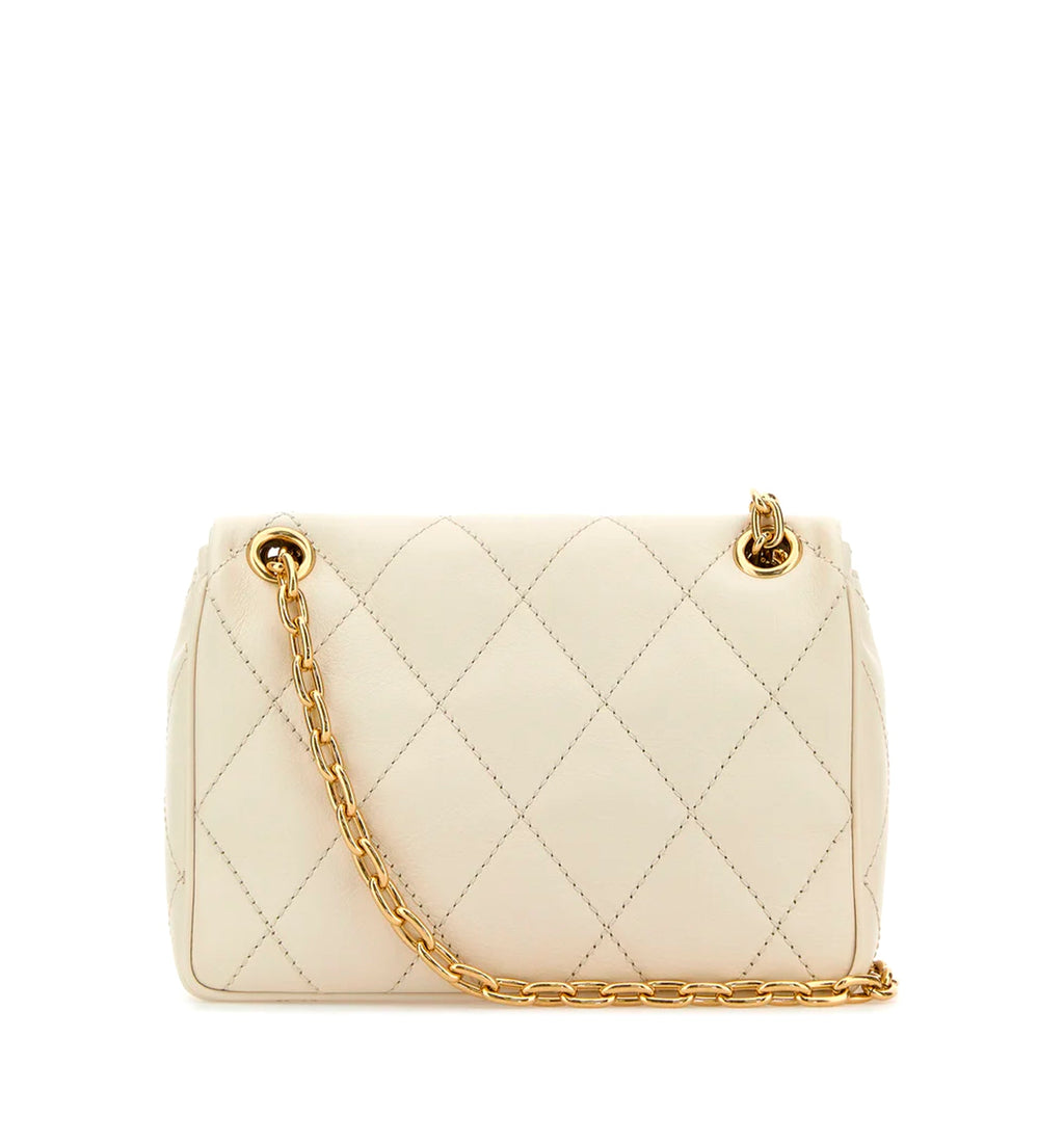Ivory leather small Strand shoulder bag