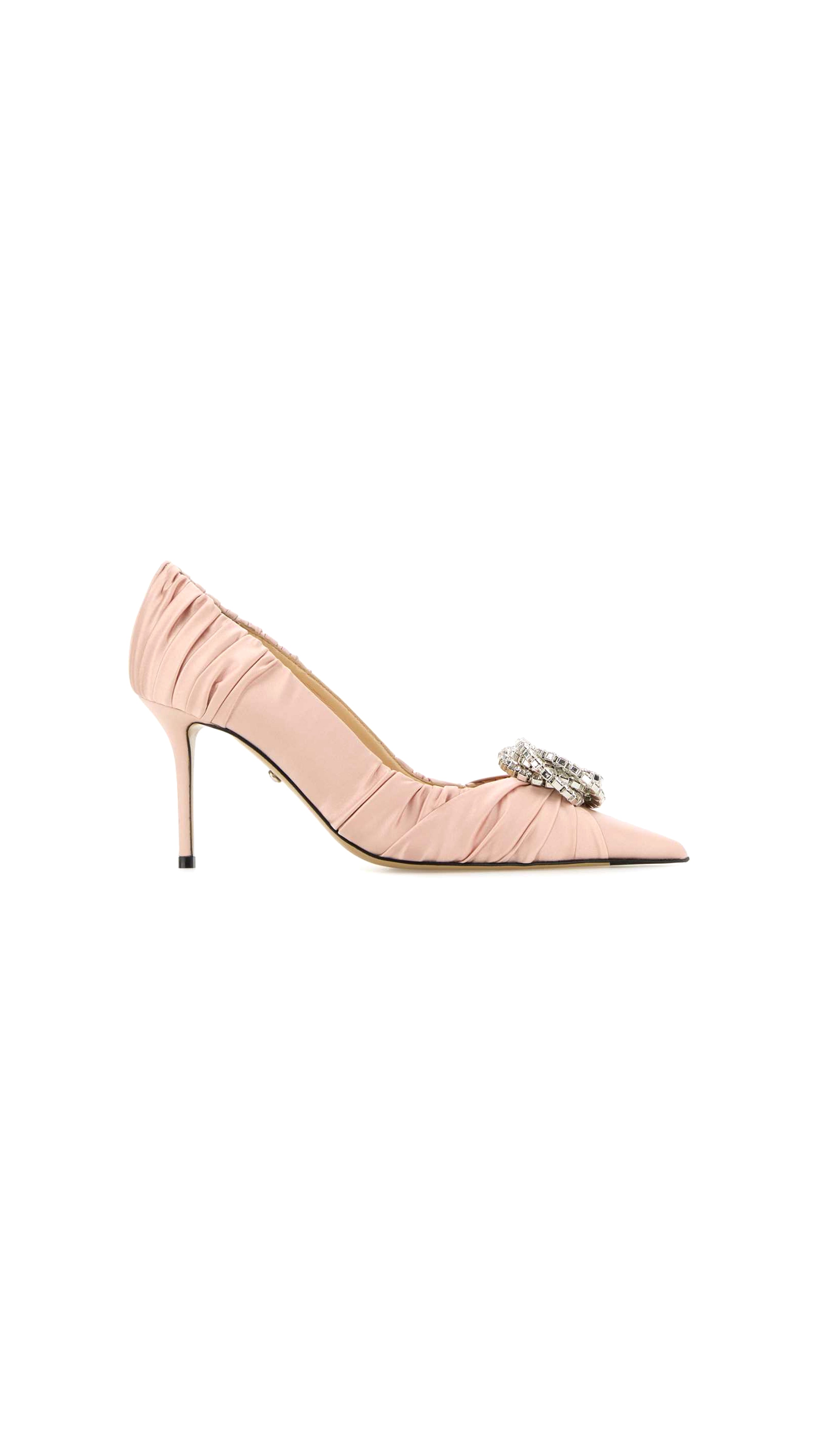 Satin Pumps - Powder Pink