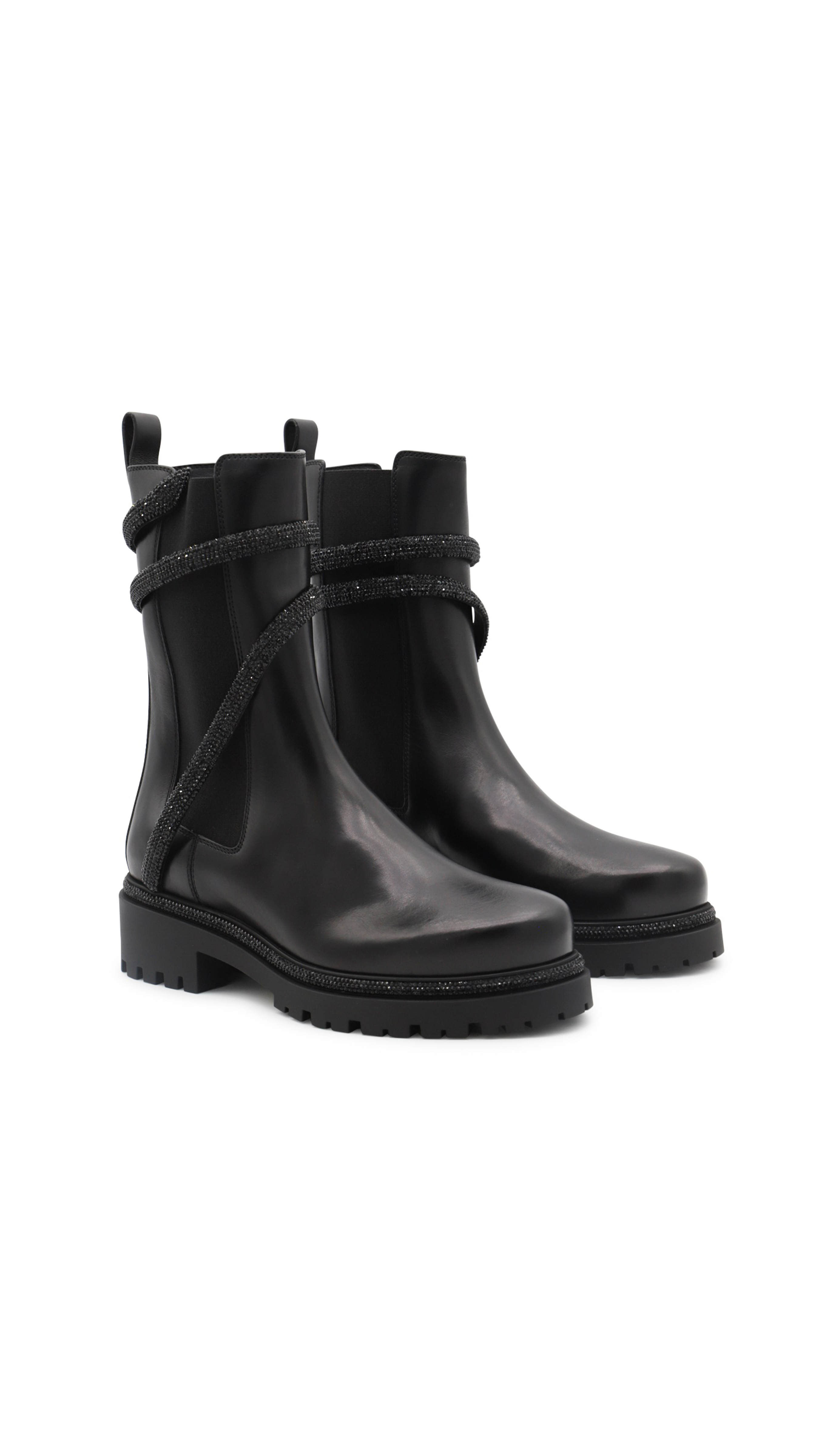 Cleo Combat Biker Boots - Black