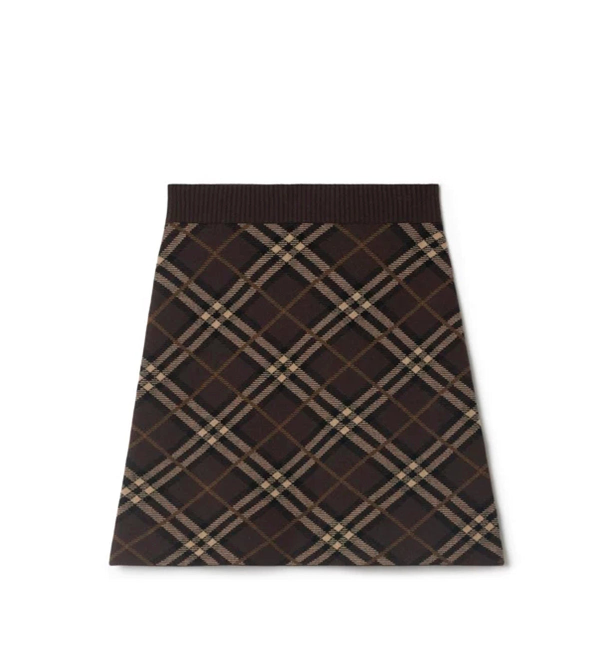 Check Wool Cashmere Skirt