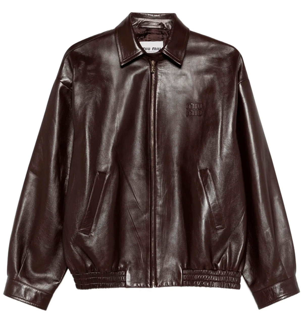 Nappa leather blouson jacket
