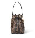Mini Mon Tresor leather bucket bag with all-over FF motif