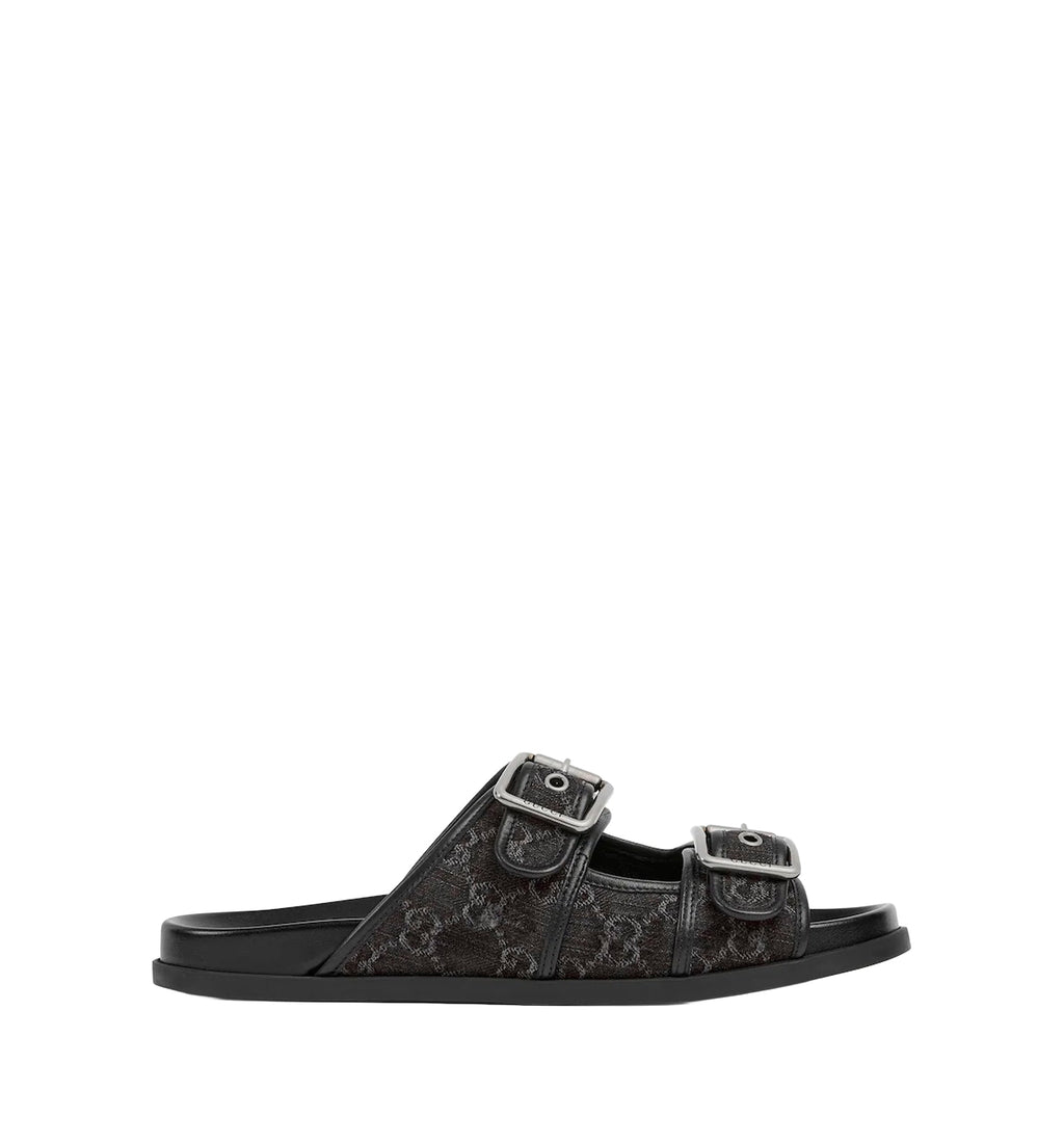 Men's slide sandal with buckles
