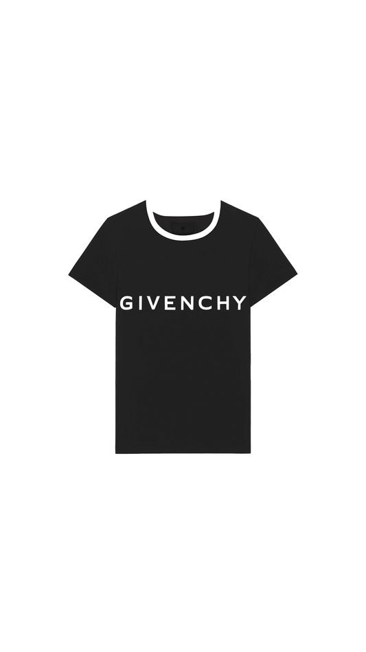 Archetype Slim Fit T-shirt In Cotton - Black/White