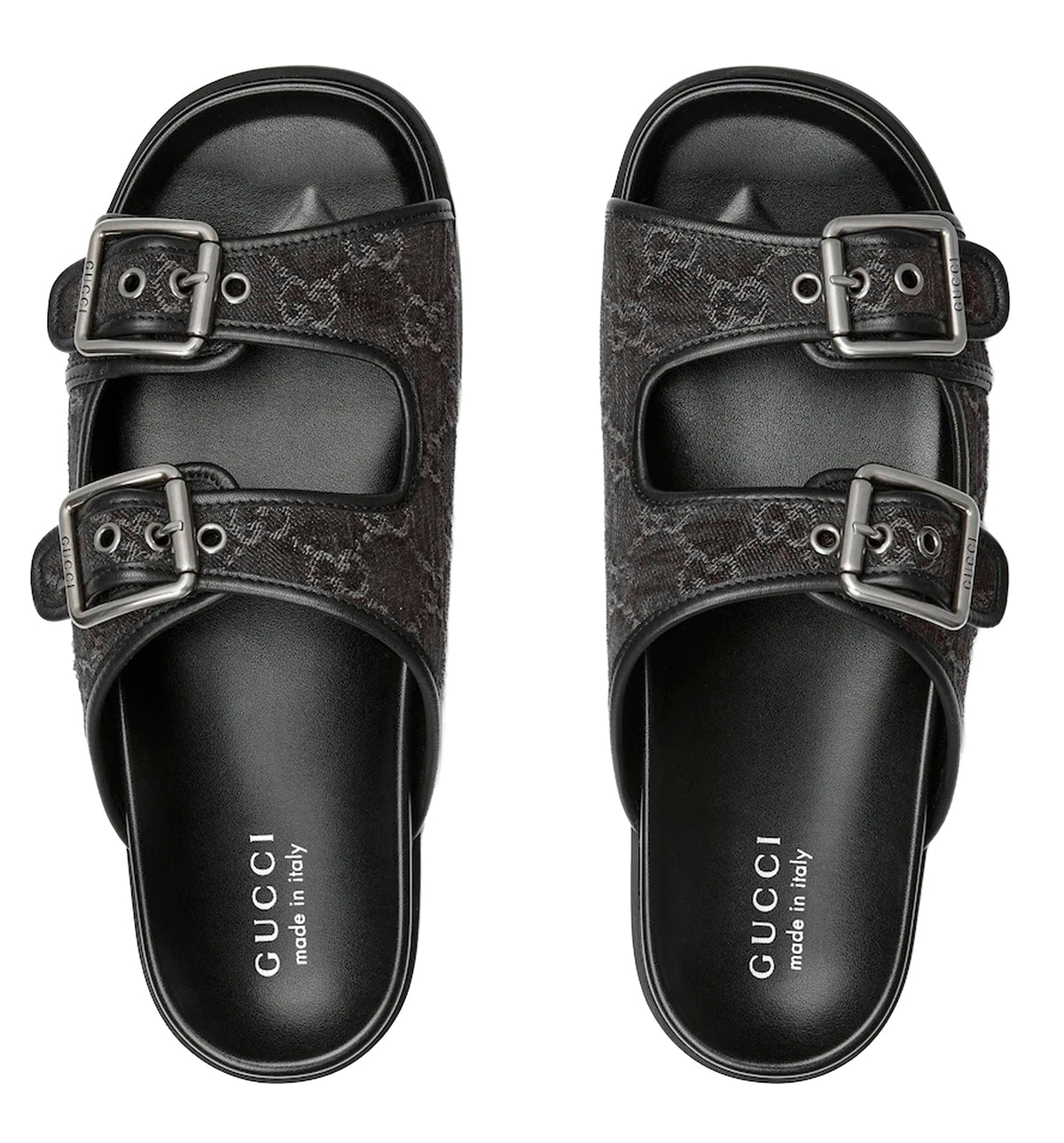 Men's slide sandal with buckles