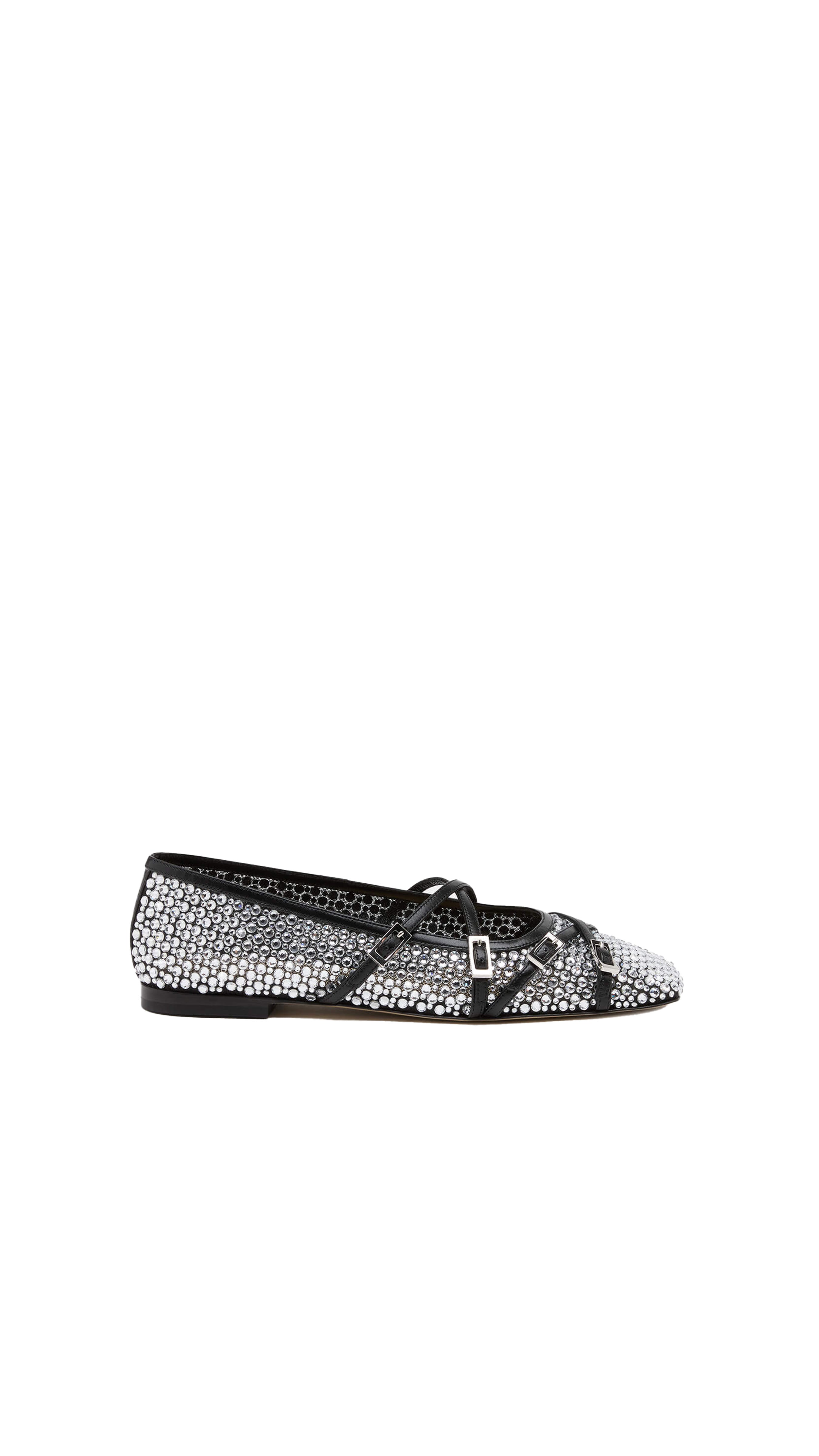 Crystal Net Flats - Silver
