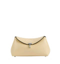 Mini T-lock leather clutch champagne