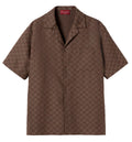 GG canvas linen blend bowling shirt